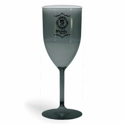 Taça De Vinho 330Ml Impressão  Transparente Fumê  1X0