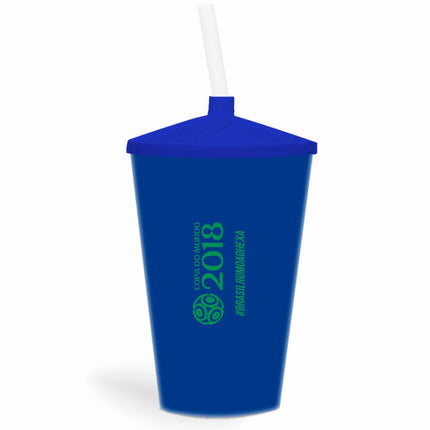 Copo Twister Com Canudo 600Ml  Leitoso Azul  1X0