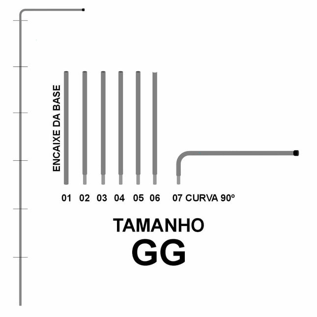Wind Banner Peças Hastes Retangular Gg