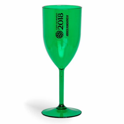 Taça De Vinho 330Ml Impressão  Transparente Verde  1X0