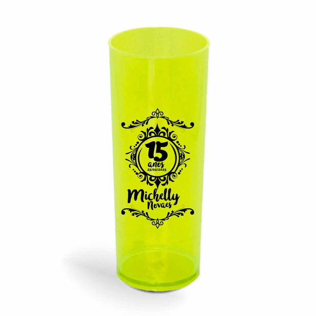 Copo Long Drink 350Ml  Transparente Amarelo Neon  1X0