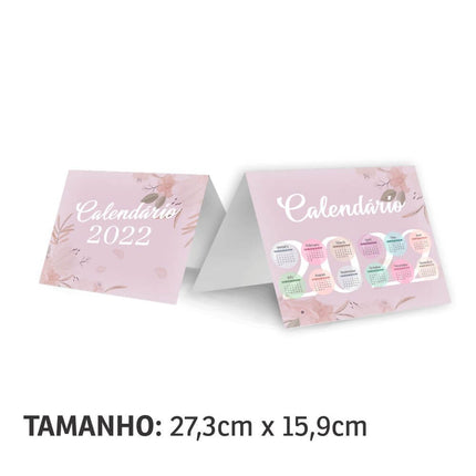 Calendário De Mesa Básico Pvc 0,50Mm Premium  Branco  4X0