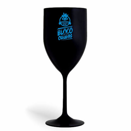Taça De Vinho 330Ml Impressão  Leitosa Preta  1X0