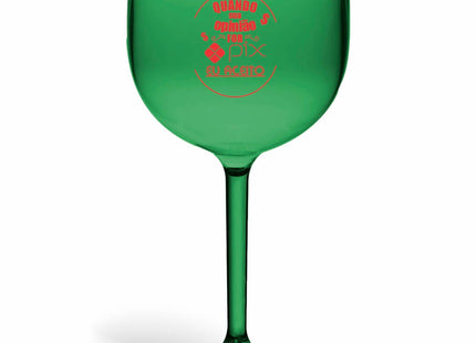 Taça De Gin 580Ml Impressão  Transparente Verde  1X0