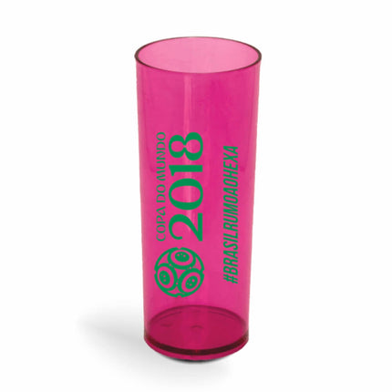 Copo Long Drink 350Ml  Transparente Rosa  1X0