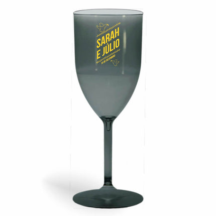 Taça De Vinho 330Ml Impressão  Transparente Fumê  1X0