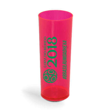Copo Long Drink 350Ml  Transparente Vermelho Neon  1X0