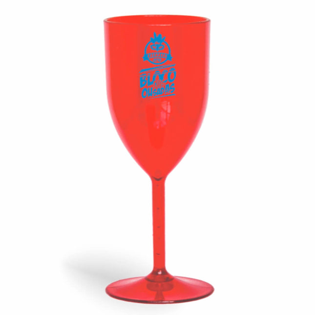 Taça De Vinho 330Ml Impressão  Transparente Vermelha  1X0