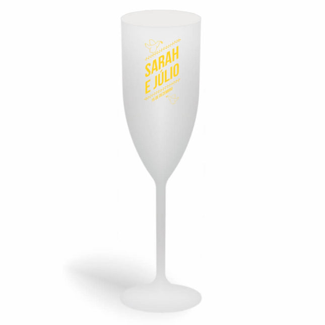 Taça De Champanhe 180Ml Impressão  Leitosa Branca  1X0