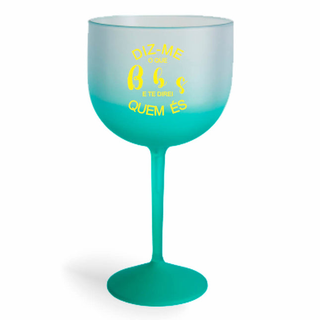 Taça De Gin 580Ml Impressão  Degradê Verde  1X0