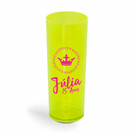 Copo Long Drink 350Ml  Transparente Amarelo Neon  1X0