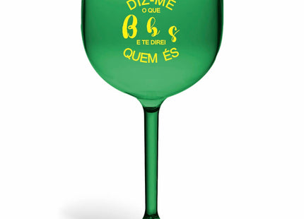 Taça De Gin 580Ml Impressão  Transparente Verde  1X0