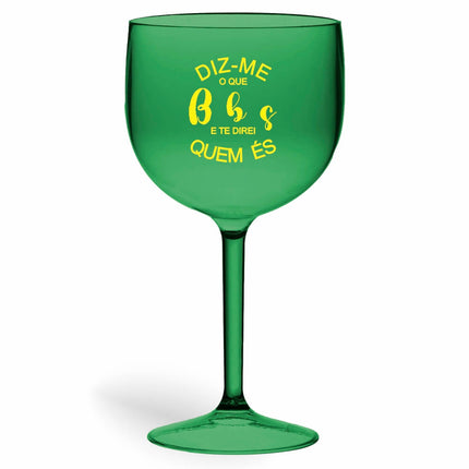 Taça De Gin 580Ml Impressão  Transparente Verde  1X0