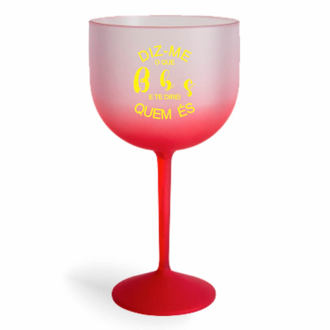 Taça De Gin 580Ml Impressão  Degradê Vermelha  1X0