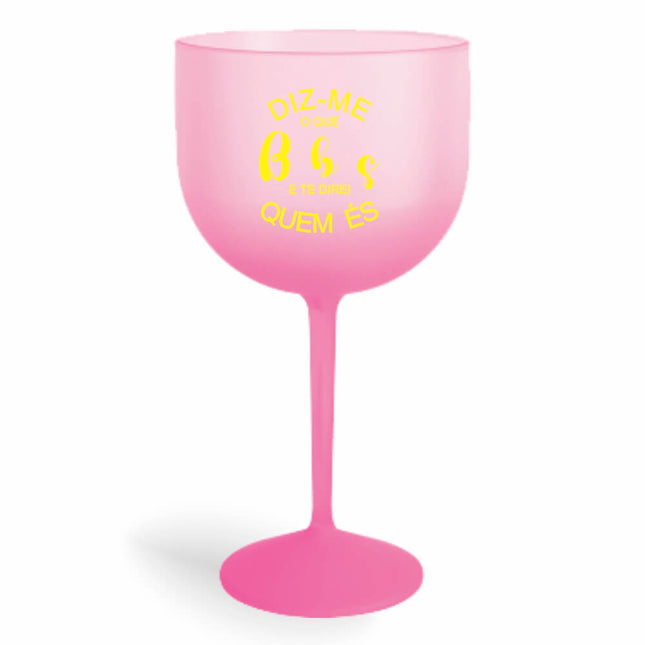 Taça De Gin 580Ml Impressão  Degradê Rosa  1X0