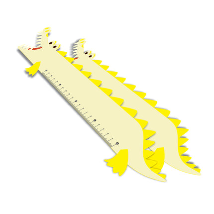 Réguas Pvc 0,50Mm Premium Branco  Infantil Modelo Jacaré 20Cm  4X0