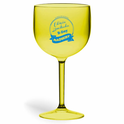 Taça De Gin 580Ml Impressão  Transparente Amarela  1X0