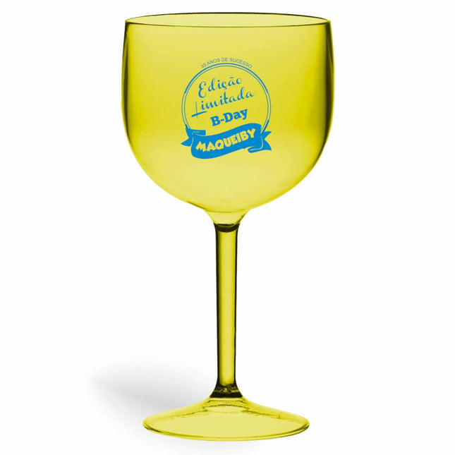 Taça De Gin 580Ml Impressão  Transparente Amarela  1X0