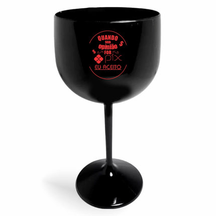 Taça De Gin 580Ml Impressão  Leitosa Preta  1X0