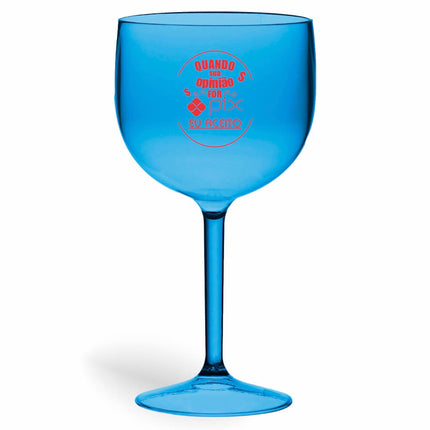 Taça De Gin 580Ml Impressão  Transparente Azul  1X0