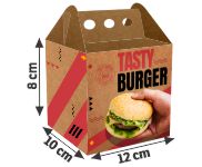 Embalagens Para Delivery Kraft 250G Hambúrguer E Sanduíches Com Alça Média  4X0