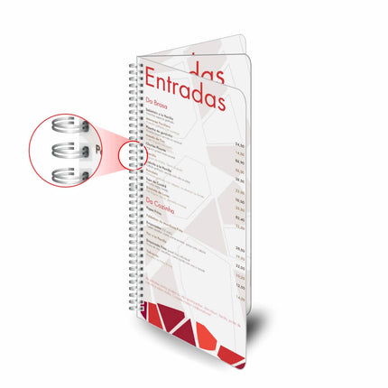 Cardápios  Wire O  6 Páginas Couchê 300G