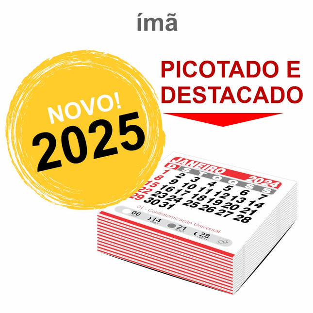 Calendários E Folhinhas 2025 Blocos De Calendário 2025 Para Imã 50X50Mm - 2X0 - 500Unid - Cbi2021C - Cbi2021C - Cbi2021C