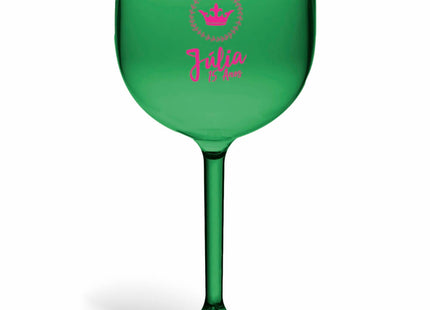 Taça De Gin 580Ml Impressão  Transparente Verde  1X0