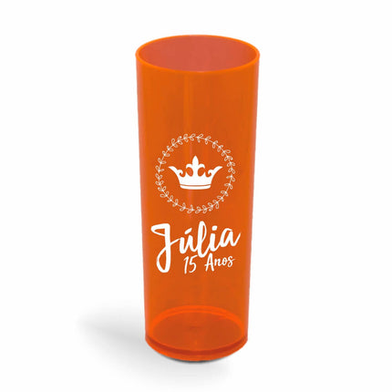 Copo Long Drink 350Ml  Transparente Laranja Neon  1X0