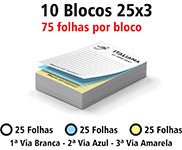 Blocos E Talões  25 Folhas  Autocopiativo 56G  25X3
