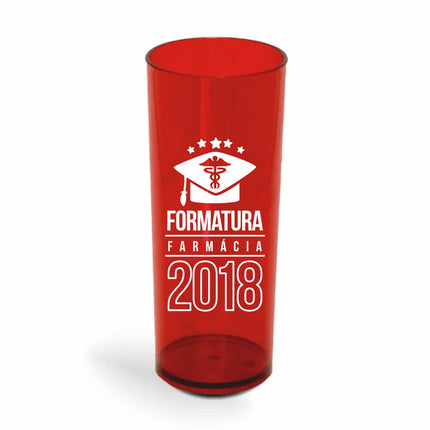 Copo Long Drink 350Ml  Transparente Vermelho  1X0