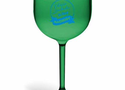 Taça De Gin 580Ml Impressão  Transparente Verde  1X0