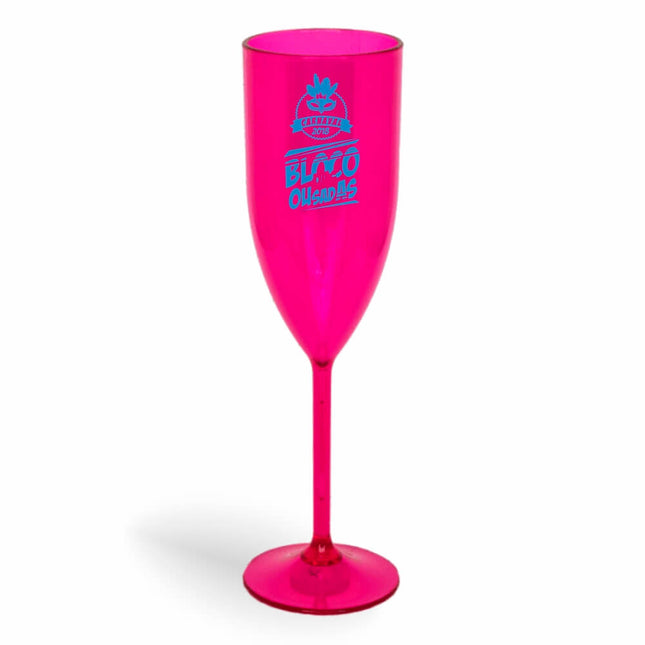 Taça De Champanhe 180Ml Impressão  Transparente Rosa  1X0