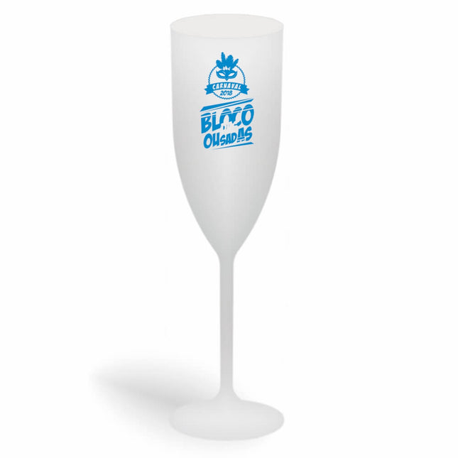 Taça De Champanhe 180Ml Impressão  Leitosa Branca  1X0