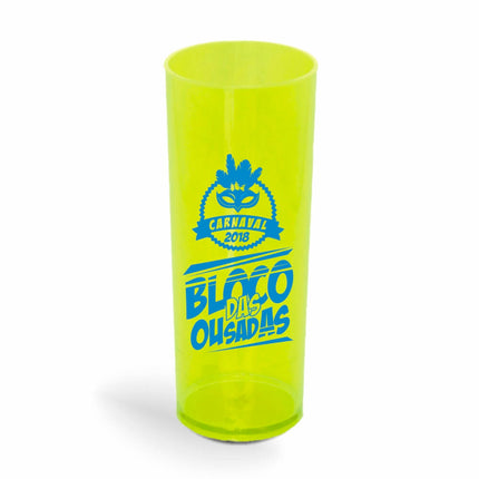 Copo Long Drink 350Ml  Transparente Amarelo Neon  1X0