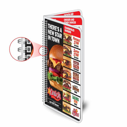 Cardápios  Wire O  6 Páginas Plastificação Rígida 0,10Mm Couchê 150G