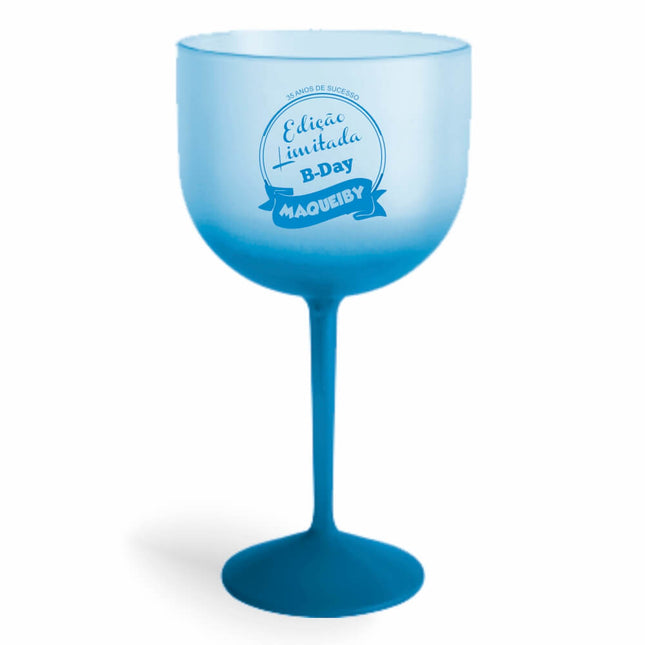 Taça De Gin 580Ml Impressão  Degradê Azul   1X0