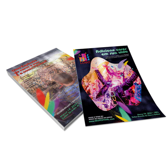 Panfletos, Flyers E Folhetos Couchê 150G Verniz Uv Total Frente E Verso