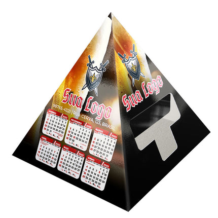 Calendários E Folhinhas 2025 Calendário De Mesa Porta Cartões Pirâmide Supremo 255G Sem Verniz  4X0