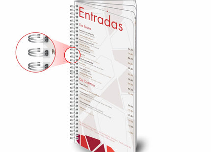 Cardápios  Wire O  12 Páginas Couchê 250G