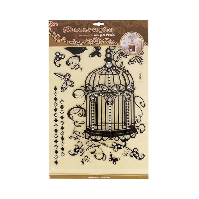 Adesivo Decorativo Gaiola Passaro - P@Adstwg1051-Pre