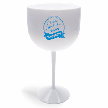 Taça De Gin 580Ml Impressão  Leitosa Branca  1X0