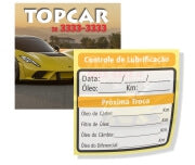 Adesivo Vinil - Transparente Troca De Oleo  120G 4X4 63 X 63
