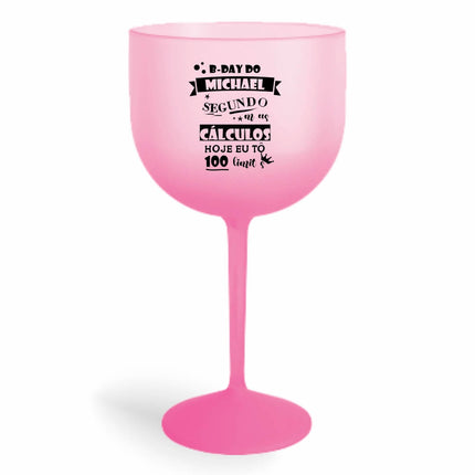 Taça De Gin 580Ml Impressão  Degradê Rosa  1X0