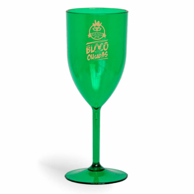 Taça De Vinho 330Ml Impressão  Transparente Verde  1X0