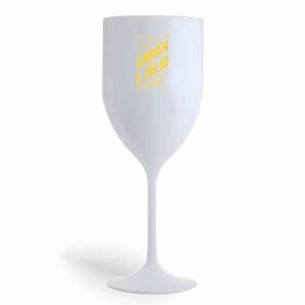 Taça De Vinho 330Ml Impressão  Leitosa Branca  1X0