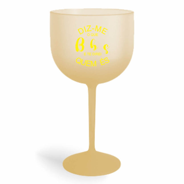 Taça De Gin 580Ml Impressão  Degradê Dourada  1X0
