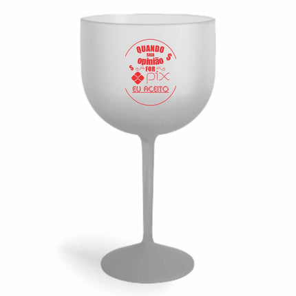 Taça De Gin 580Ml Impressão  Degradê Prata  1X0