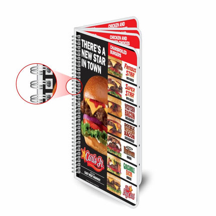 Cardápios  Wire O  8 Páginas Plastificação Rígida 0,10Mm Couchê 150G