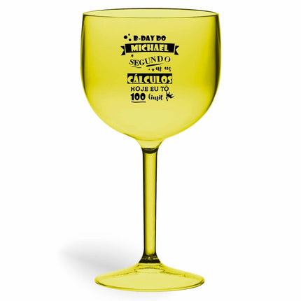 Taça De Gin 580Ml Impressão  Transparente Amarela  1X0